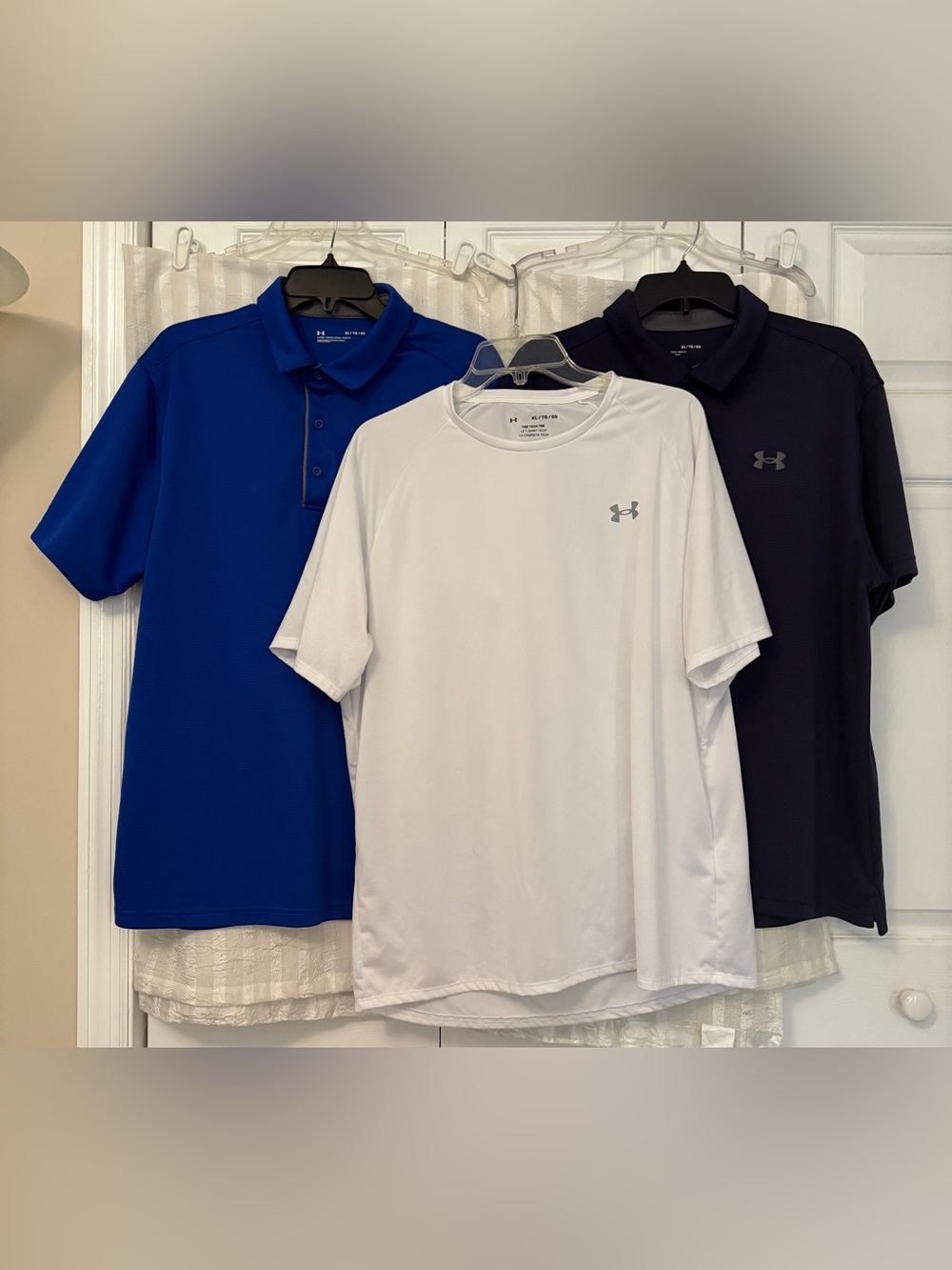 Under Armour Knit Men's Polo (2) & Knit Tee Set - Royal Blue, White, Navy